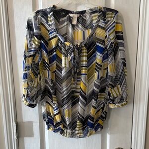 Banana Republic Multicolor Chevron Blouse